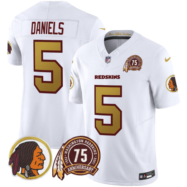 Men's Washington Redskins Throwback 75th Patch Vapor Limited Jersey - All Stitched - Image 33