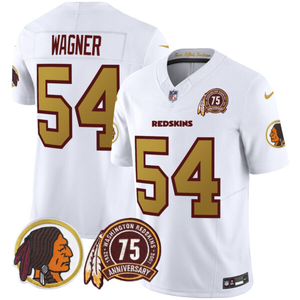 Men's Washington Redskins Throwback 75th Patch Vapor Limited Jersey - All Stitched - Image 36
