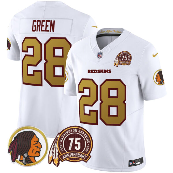 Men's Washington Redskins Throwback 75th Patch Vapor Limited Jersey - All Stitched - Image 39
