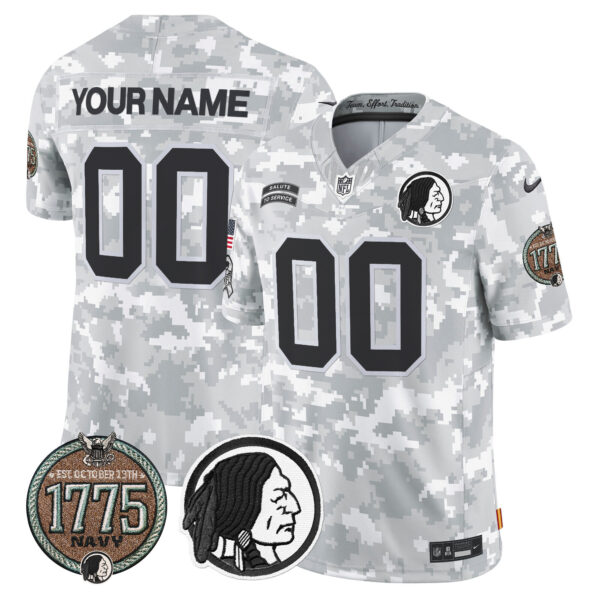 Washington Redskins 2024 Salute to Service Establishment Year Patch Vapor Limited Custom Jersey - All Stitched - Image 3